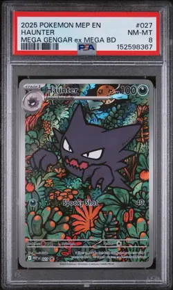 2025 Pokemon Mega Evolution Haunter 027 Black Star Promo Battle Deck PSA 8 NM-MT - Image 1