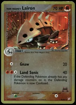 Pokemon Team Magma's Lairon Team Magma vs Team Aqua 36/95 HP Reverse Holo - Image 1