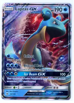 Pokemon Sun & Moon Base - Lapras GX 35/149 Ultra Rare Holo - 2017 NM - Image 1