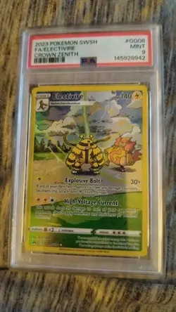 Pokemon TCG Electivire Full Art GG08/GG70 Ultra Rare Holo Crown Zenith PSA 9 - Image 1