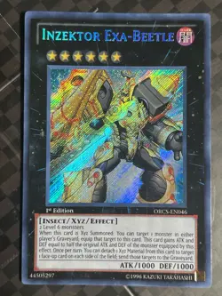 Yu-Gi-Oh ORCS EN046 Inzektor Exa-Beetle Secret Rare 1st Edition NM - Image 1