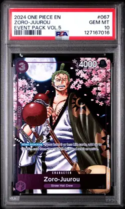 Bandai One Piece CCG Zoro-Juurou Foil Rare OP05-067 Event Pack Vol.5 PSA 10 - Image 1