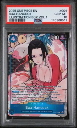 2025 ONE PIECE PROMOS ILLUSTRATION BOX VOL.1 #004 BOA HANCOCK PSA 10 - Image 1