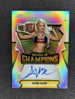 2026 Topps Chrome WWE Alexa Bliss Auto On-Card Marks of Champsions Refractor! - Image 1