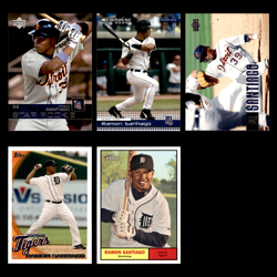 Ramon Santiago Lot 5 Different Baseball Cards 2003-2010 Detroit Tigers Set MLB - Image 1