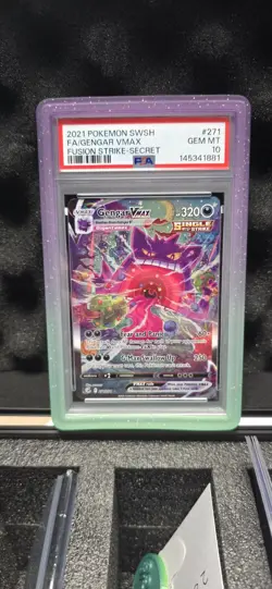 Gengar VMAX Alt Art Secret 271/264 Fusion Strike Holo Card PSA 10 💎 pokemon TCG - Image 1