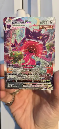 Pokemon Gengar VMAX Alternate Art Secret 271/264 Swsh08: Fusion Strike Holo Card - Image 1