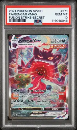 [PSA 10] Gengar VMAX 271/264 Fusion Strike Alternate Art Secret Rare POKEMON - Image 1