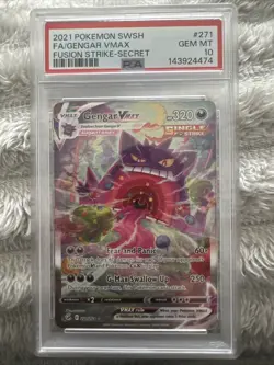 Pokemon TCG Gengar Vmax 2021 Fusion Strike 271/264 PSA 10 Gem Mint Secret rare - Image 1
