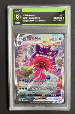 Pokemon Gengar VMAX Alternate Art Secret Rare Fusion Strike 271/264 Grade 9 2021 - Image 1