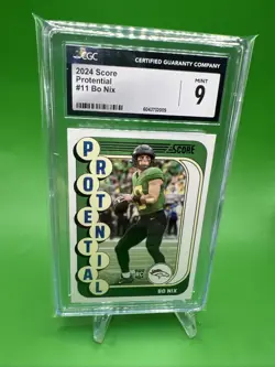 2024 Panini Score - ROOKIE - Denver Broncos - Protential - Bo Nix #11 CGC 9 MINT - Image 4