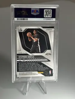 2024 Prizm Stephon Castle #234 White Prizm SP /175 RC Rookie PSA 9 MINT - Image 2