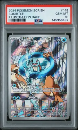 PSA 10 GEM MINT Squirtle 148/142 Pokemon Stellar Crown Full Art Rare Graded Card - Image 1