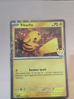 Pokemon TCG Pikachu 051/162 TEF Holo Common Card 70 HP Random Spark - Image 3