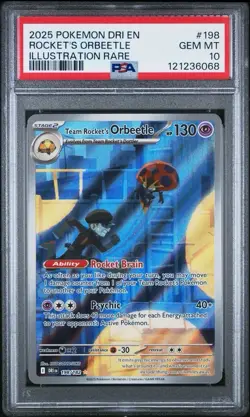 Pokemon Destined Rivals # 198 Team Rocket’s Orbeetle PSA 10 Card Trusted Seller! - Image 1