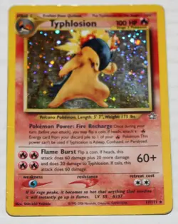 Pokemon: Typhlosion Neo Genesis 17/111 Holo Half Swirl - Vintage Rare Foil Card - Image 1