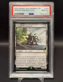PSA 10 - Orcish Bowmasters - MTG #103 - Lord of the Rings LOTR - GEM MINT - Image 1