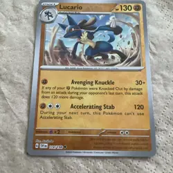 Lucario 114/198 Scarlet & Violet SVI Uncommon Reverse Holo Pokemon Card OB1 - Image 1