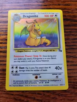 LP Dragonite 4/62 Fossil Holo Pokemon Card - Image 1