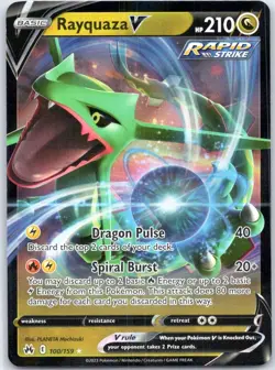 Rayquaza V 100/159 NM Ultra Rare Holo – 2023 Pokemon TCG Crown Zenith Card - Image 1
