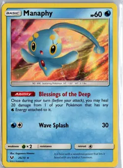 Manaphy 25/73 Holo Rare Shining Legends Pokemon NM/M - Image 1