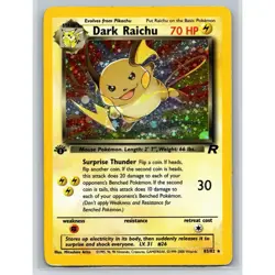 Dark Raichu 83/82 1st Edition Team Rocket Secret Rare Holo Pokemon - Image 1