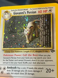 Giovanni's Persian SWIRL 8/132 Gym Challenge 2000 Holo WOTC Pokemon - Image 2