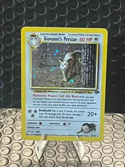 Giovanni's Persian SWIRL 8/132 Gym Challenge 2000 Holo WOTC Pokemon - Image 3