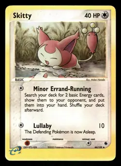 Pokemon Skitty Uncommon Ruby and Sapphire 44/109 LP Reverse Holo - Image 1