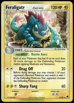 Pokemon Feraligatr Delta Species Dragon Frontiers 2/101 MP Reverse Holo - Image 1
