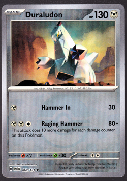 Duraludon Prismatic Evolutions 069/131 Poke Ball Pokeball Holo Pokemon TCG NM - Image 1