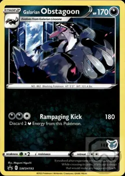 Galarian Obstagoon SWSH193 P Sword & Shield Promo Pokemon NM/M - Image 3