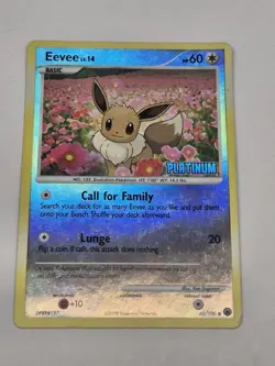 Pokemon Platinum Stamped Reverse Holo Eevee 62/100 - Majestic Dawn LP - Image 1