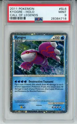2011 POKEMON CALL OF LEGENDS KYOGRE #SL6 HOLO PSA 9 MINT #28384718 - Image 1