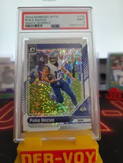 2024 Donruss Optic 115 Puka Nacua White Sparkle Psa 9 - Image 3