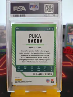2024 Donruss Optic 115 Puka Nacua White Sparkle Psa 9 - Image 4
