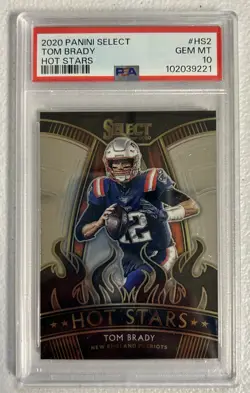 (MA6) 2020 PANINI SELECT HOT STARS PRIZM #HS2 TOM BRADY PATRIOTS PSA 10 - Image 1