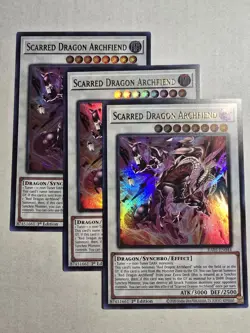 Yugioh! 3x Scarred Dragon Archfiend RA05-EN044 Ultra Rare 1st Ed NM - Image 1