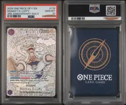 2025 ONE PIECE OP11 EN FIST OF DIVINE SPEED 3RD ANV-GOLD MONKEY D. LUFFY PSA 10 - Image 3