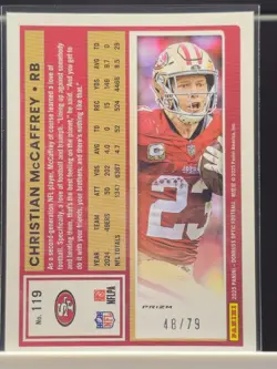 2025 Donruss Optic Christian McCaffrey #119 Orange Scope /79 - Image 2