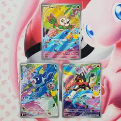Rowlett 043 + Litten 044 + Popplio 045 - First Partner Pokemon Cards #L414 - Image 1