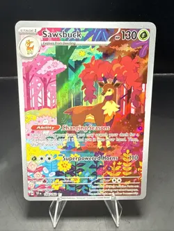 Pokemon TCG Sawsbuck Card 166/162 SV05: Temporal Forces - Image 1