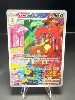 Pokemon TCG Sawsbuck Card 166/162 SV05: Temporal Forces - Image 2