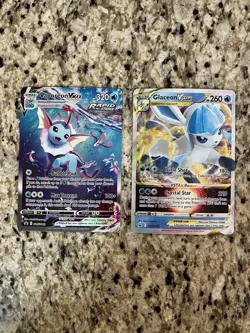 Pokemon TCG Jumbo Eeveelution Lot Vaporeon Vmax Alt Art & Glaceon Vmax NM - Image 1