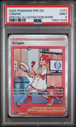 Crispin Special Illustration Rare Pokemon En-Prismatic Evolutions 171/131 PSA 9 - Image 1