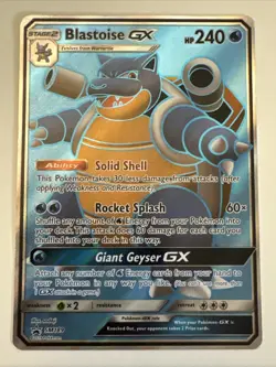 Pokemon TCG Blastoise GX SM189 Promo Full Art Holo Sun Moon Black Star clean LP - Image 1