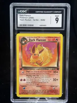 Dark Flareon #35 1st Edition Team Rocket 2000 Pokemon CGC 9 🔥 - Image 1