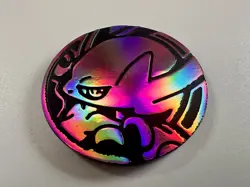 Pokemon Mega Mewtwo Y Coin Pink Rainbow Holofoil Burning Spark Theme - Image 1