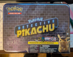 Pokemon Detective Pikachu Collector Treasure Chest Lunch Box Tin Sealed TCG - Image 1