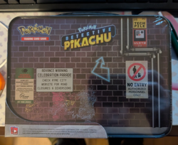 Pokemon Detective Pikachu Collector Treasure Chest Lunch Box Tin Sealed TCG - Image 2